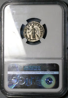 219 NGC MS Elagabalus Denarius Roman Empire Emperor Sacrificing Altar (23121702C)