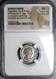 219 NGC MS Elagabalus Denarius Roman Empire Emperor Sacrificing Altar (23121702C)