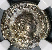 218 NGC AU Elagabalus Roman Empire Denarius Jupiter Thunderbolt 5/5 5/5 (25100804C)