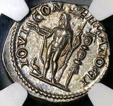 218 NGC AU Elagabalus Roman Empire Denarius Jupiter Thunderbolt 5/5 5/5 (25100804C)