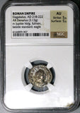 218 NGC AU Elagabalus Roman Empire Denarius Jupiter Thunderbolt 5/5 5/5 (25100804C)
