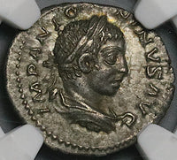 219 NGC Ch XF Elagabalus Denarius Roman Empire Providentia Cuirassed Variant (24032401C)