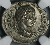 219 NGC Ch XF Elagabalus Denarius Roman Empire Providentia Cuirassed Variant (24032401C)