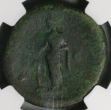 141 NGC Gen Faustina Sr Roman Empire Postumous AE As Pietas (26050902C)