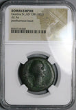 141 NGC Gen Faustina Sr Roman Empire Postumous AE As Pietas (26050902C)