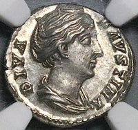 151 NGC Ch AU Faustina Sr Roman Empire Denarius Ceres Posthumous 5/5 5/5 (25042703C)
