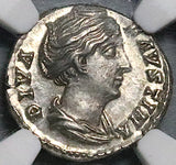151 NGC Ch AU Faustina Sr Roman Empire Denarius Ceres Posthumous 5/5 5/5 (25042703C)