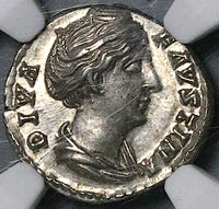 151 NGC Ch AU Faustina Sr Roman Empire Denarius Ceres Posthumous 5/5 5/5 (25042703C)