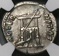 138 NGC VF Faustina Sr Roman Empire Posthumous Denarius Throne Peacock (25012704C)