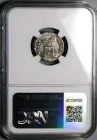 138 NGC VF Faustina Sr Roman Empire Posthumous Denarius Throne Peacock (25012704C)
