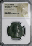 141 NGC Gen Faustina Sr Roman Empire Postumous AE Sestertius Pietas (26050903C)