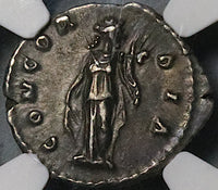 145 NGC Ch XF Faustina Jr Roman Empire Denarius Wife Marcus Aurelius Concordia (24120303C)