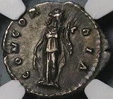 145 NGC Ch XF Faustina Jr Roman Empire Denarius Wife Marcus Aurelius Concordia (24120303C)