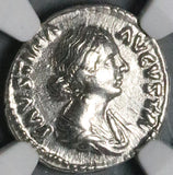 161 NGC Ch VF Faustina Jr Roman Empire Denarius Fecunditas Child Fertility (26072601C)