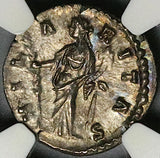 161 NGC Ch AU Faustina Jr Roman Empire Denarius Marcus Aurelius Hilaritas (25112803C)