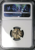 161 NGC Ch AU Faustina Jr Roman Empire Denarius Marcus Aurelius Hilaritas (25112803C)