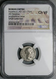 176 NGC Ch VF Faustina Jr Roman Empire Denarius Moon 7 Stars Diva Posthumous (26051701C)