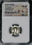 176 NGC Ch VF Faustina Jr Roman Empire Denarius Peacock Posthumous Marcus Aurelius (26070602C)