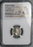 176 NGC VF Faustina Jr Roman Empire Denarius Peacock Marcus Aurelius (26072602C)