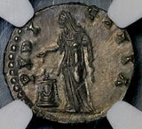 148 NGC AU Faustina Jr Roman Empire Denarius Pudicitia Marcus Aurelius (26060902C)