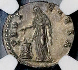 148 NGC AU Faustina Jr Roman Empire Denarius Pudicitia Marcus Aurelius (26060902C)