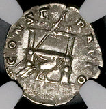 176 NGC Ch VF Faustina Jr Roman Emp Denarius Peacock Throne Posthumous Marcus Aurelius (26070603C)