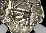 176 NGC Ch VF Faustina Jr Roman Emp Denarius Peacock Throne Posthumous Marcus Aurelius (26070603C)