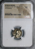 161 NGC VF Faustina Jr Roman Empire Denarius Baby Commodus on Throne (23121401C)