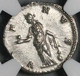 148 NGC AU Faustina Jr Roman Empire Denarius Venus Dolphin Marcus Aurelius (26060901C)