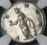 148 NGC AU Faustina Jr Roman Empire Denarius Venus Dolphin Marcus Aurelius (26060901C)