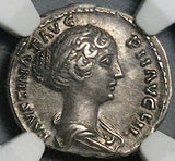 145 NGC Ch VF Faustina Jr Roman Empire Denarius Venus Dolphin Coin (25101204C)
