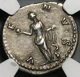 145 NGC Ch VF Faustina Jr Roman Empire Denarius Venus Dolphin Coin (25101204C)