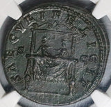 161 NGC Ch XF Faustina Jr Roman Empire Sestertius Baby Commodus Throne (24081706C)