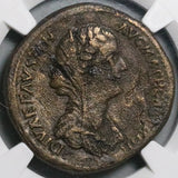 176 NGC F Faustina Jr Roman Empire RARE Posthumous Sestertius Eagle Flying Heaven (26072906C)