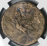 176 NGC F Faustina Jr Roman Empire RARE Posthumous Sestertius Eagle Flying Heaven (26072906C)