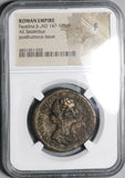 176 NGC F Faustina Jr Roman Empire RARE Posthumous Sestertius Eagle Flying Heaven (26072906C)