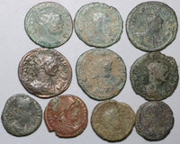 200s 300s Roman Empire Ten Double Denarii & AE3 Authentic Ancient Coins (24121511R)