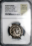 305 NGC Ch VF Galerius Follis Nummus Roman Empire Genius Heraclea Mint (26040401C)