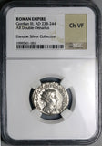 239 NGC Ch VF Gordian III Double Denarius Antoninianus Roman Empire Aequitas Equality (225040801C)