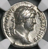 133 NGC VF Hadrian Roman Empire Denarius Travel Series Rome Return (26031902C)