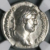 133 NGC VF Hadrian Roman Empire Denarius Travel Series Rome Return (26031902C)