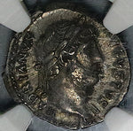 125 Hadrian NGC AU Roman Empire Denarius Annona Modius Grain Supply 4/5 4/5 (25080901D