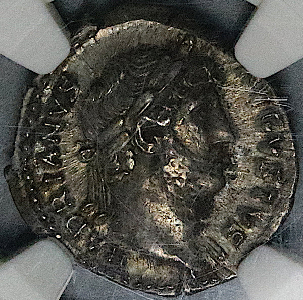 125 Hadrian NGC AU Roman Empire Denarius Annona Modius Grain Supply 4/5 4/5 (25080901D