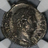 125 Hadrian NGC AU Roman Empire Denarius Annona Modius Grain Supply 4/5 4/5 (25080901D