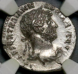 119 Hadrian NGC XF Roman Empire Denarius Clementia Sacrificing Altar (26040903C)