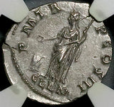 119 Hadrian NGC XF Roman Empire Denarius Clementia Sacrificing Altar (26040903C)