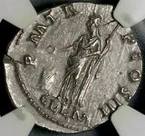 119 Hadrian NGC XF Roman Empire Denarius Clementia Sacrificing Altar (26040903C)