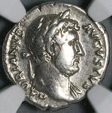 132 NGC VF Hadrian Roman Empire Denarius Felicitas Good Luck Goddess (26031903C)