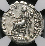 132 NGC VF Hadrian Roman Empire Denarius Felicitas Good Luck Goddess (26031903C)