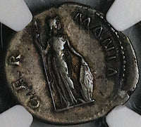 121 NGC VF Hadrian Roman Empire Denarius Germania Germany Travel Series (24083102D)